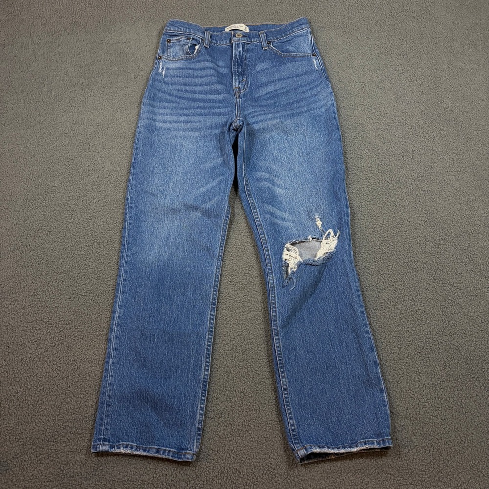 Abercrombie & Fitch Jeans Women 29 8s Blue 90s Straight Ultra High Rise Rip